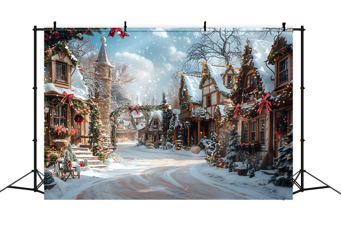 Christmas Magical Village Street Backdrop UK RR7-639