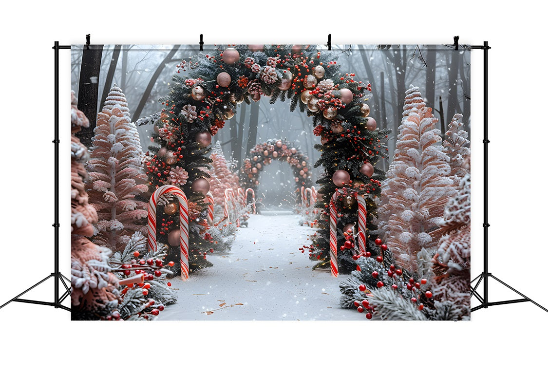 Christmas Candy Cane Ornament Archway Backdrop UK RR7-654