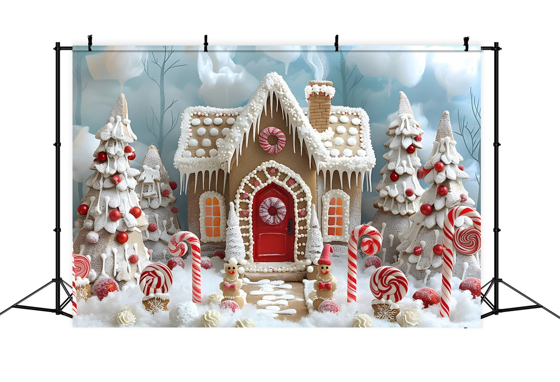 Christmas Candyland Gingerbread House Backdrop UK RR7-657