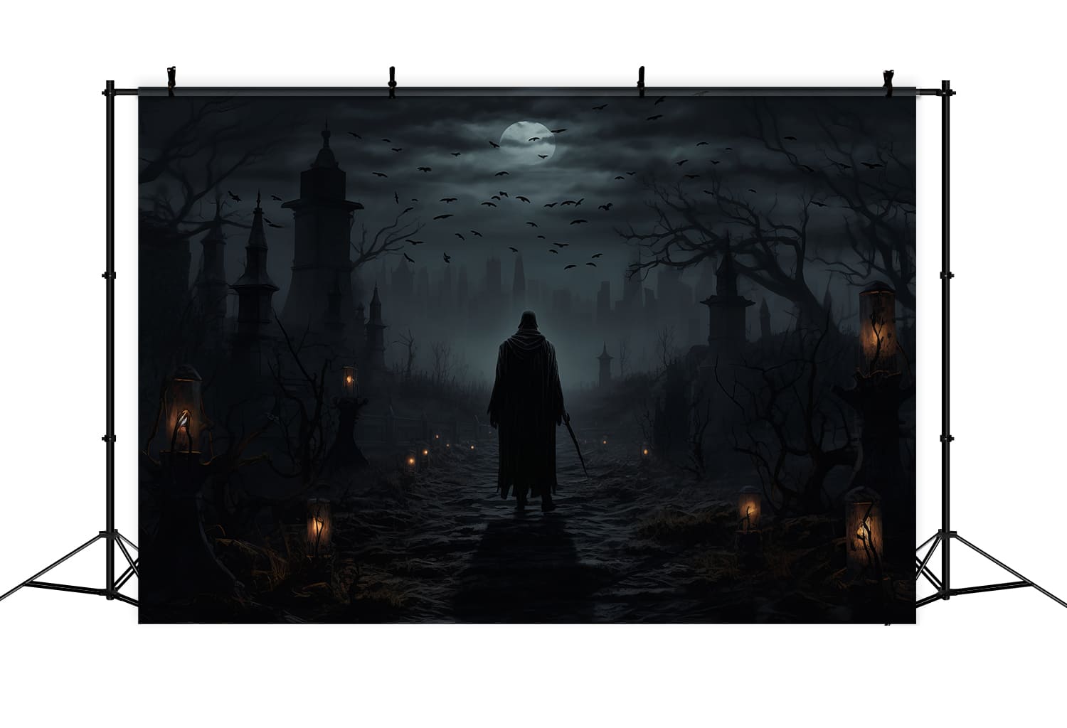 Halloween Night Wandering Ghost Backdrop UK RR7-66