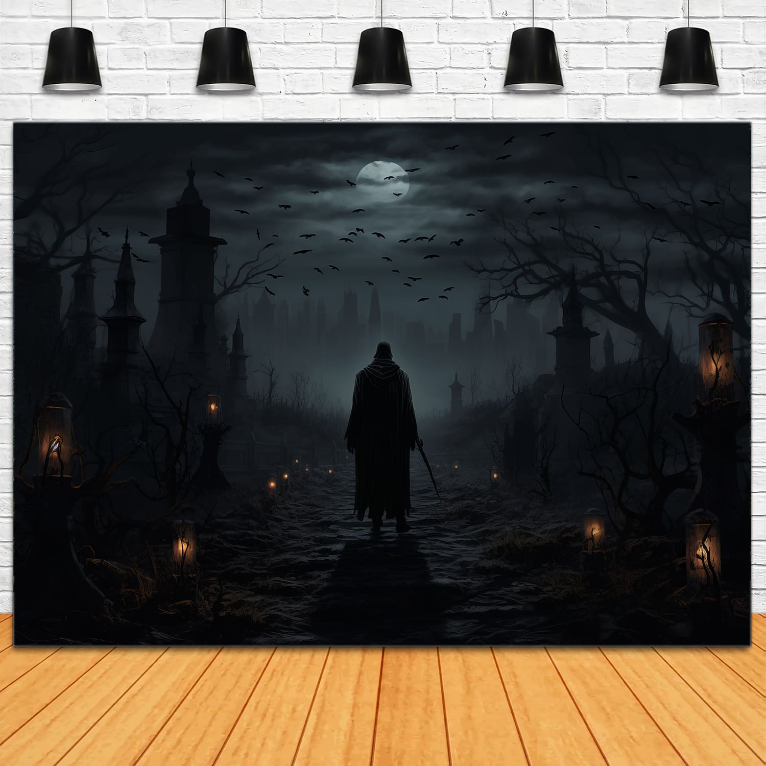 Halloween Night Wandering Ghost Backdrop UK RR7-66