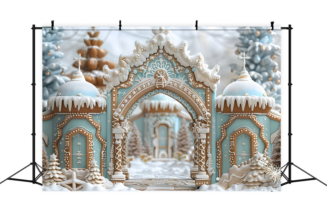 Christmas Gingerbread Palace Archway Backdrop UK RR7-660