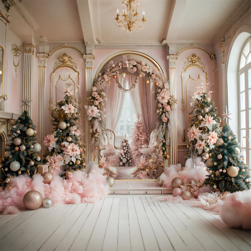 Christmas Elegant Pink Archway Backdrop UK RR7-665