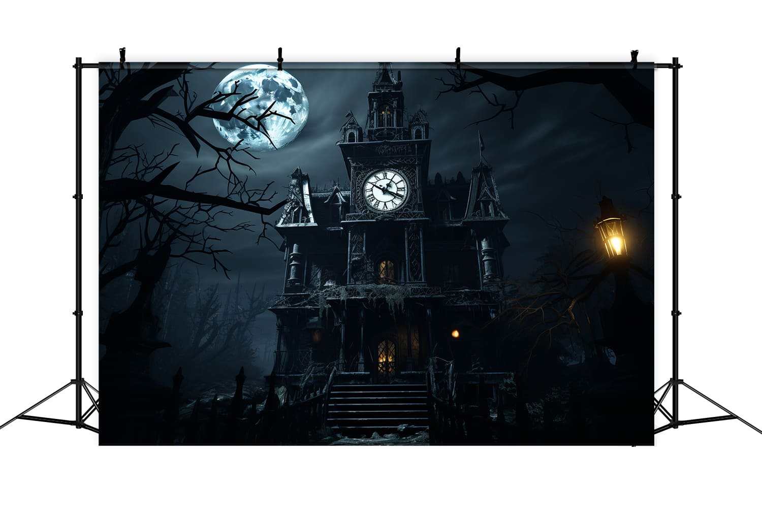 Halloween Midnight Haunted Mansion Backdrop UK RR7-67