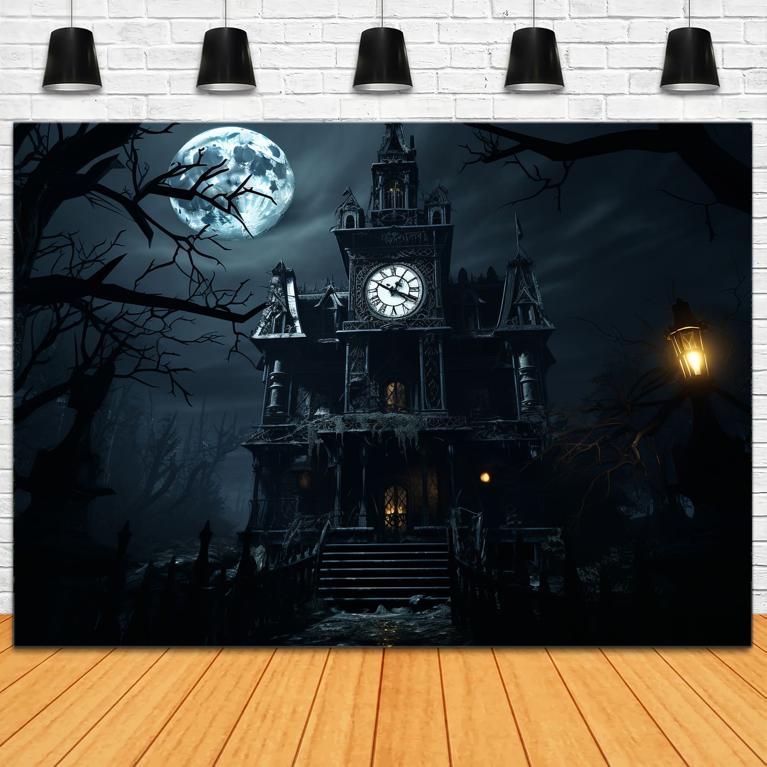 Halloween Midnight Haunted Mansion Backdrop UK RR7-67