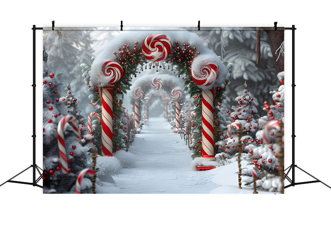 Christmas Candy Cane Wonderland Backdrop UK RR7-672