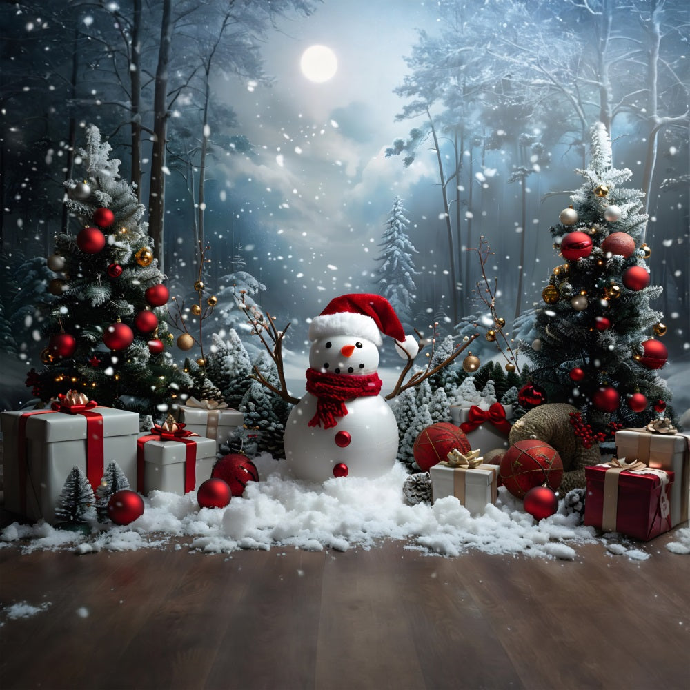 Christmas Snowman Forest Wonderland Backdrop UK RR7-685