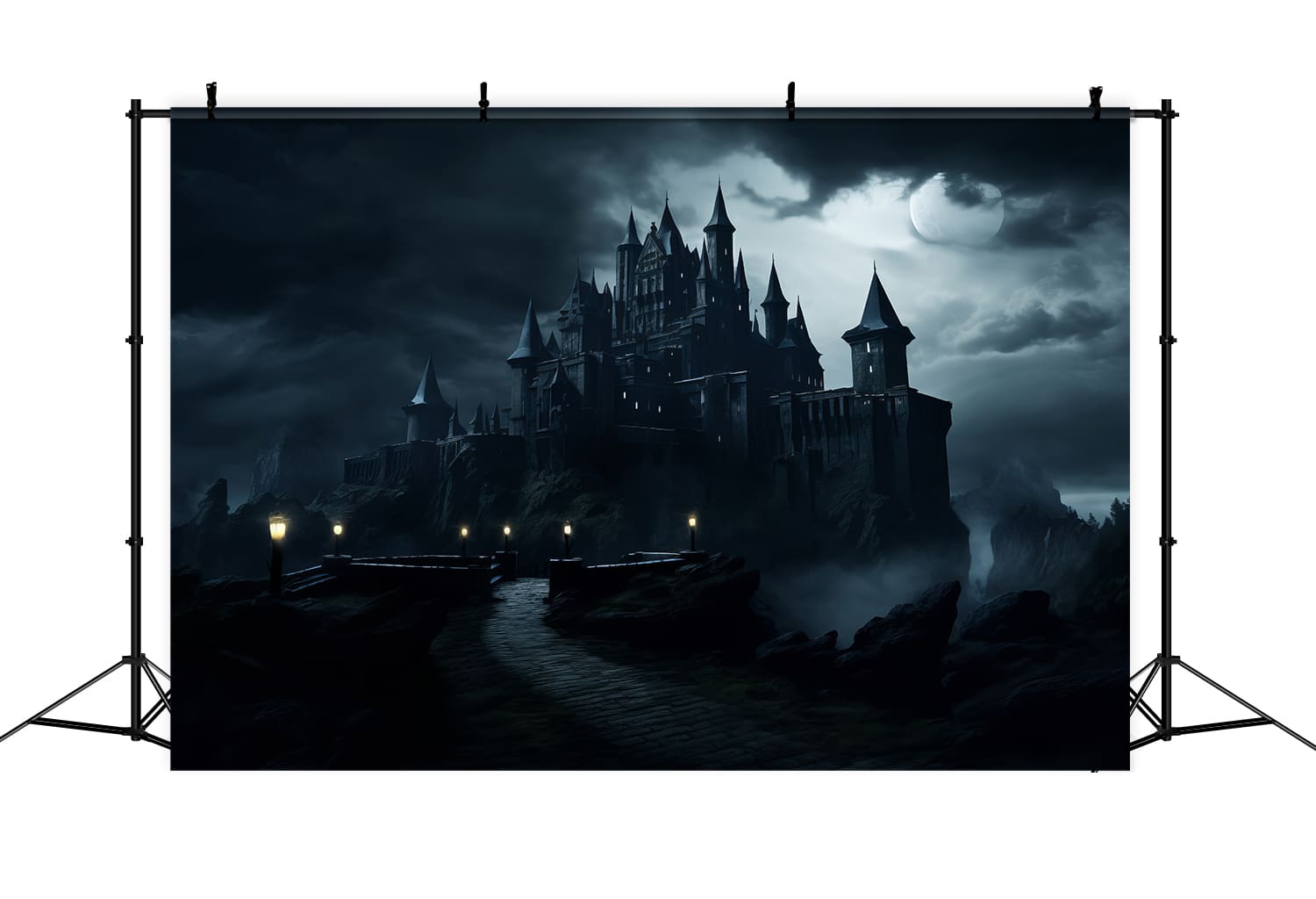 Halloween Spooky Castle Photography Backdrop UK RR7-70