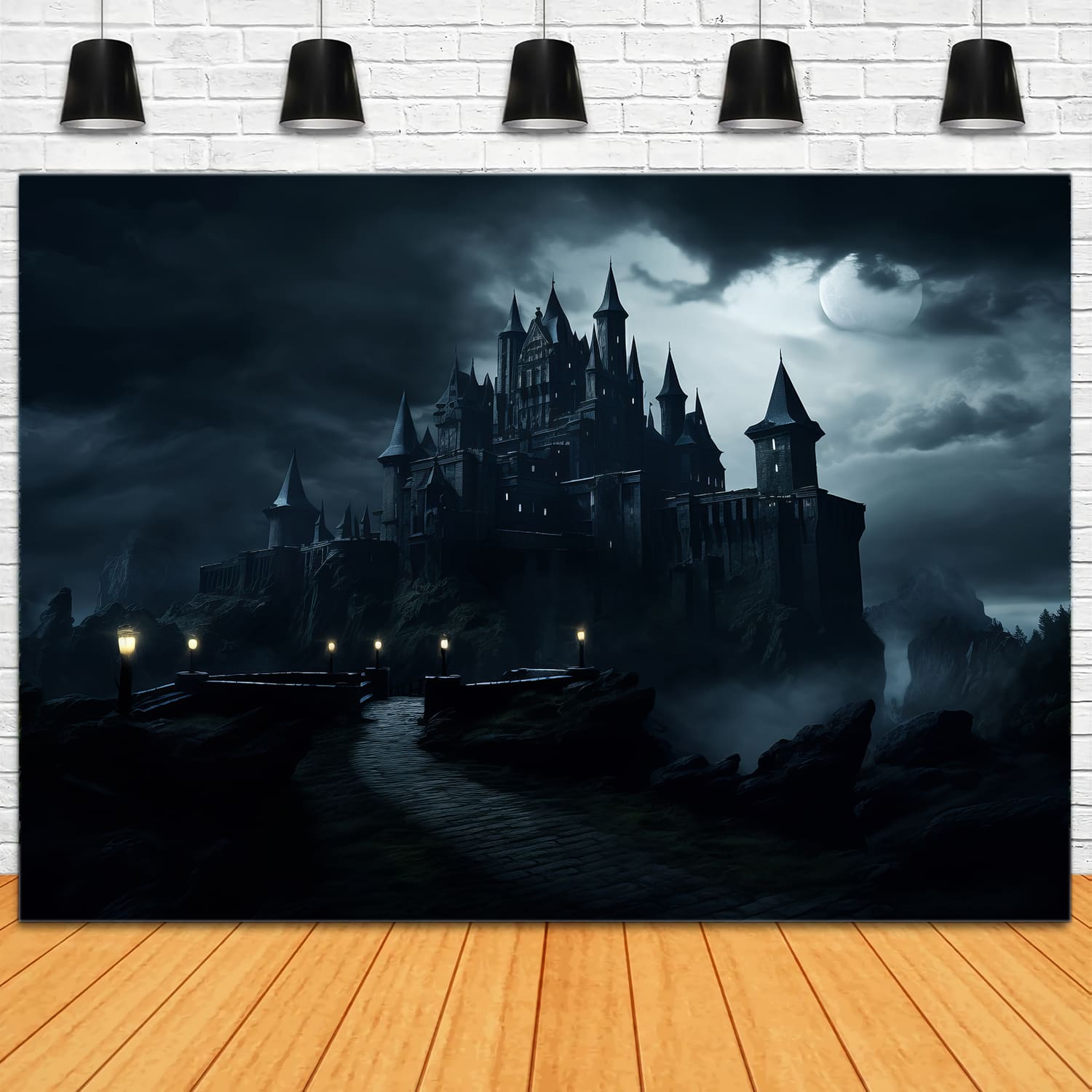 Halloween Spooky Castle Photography Backdrop UK RR7-70