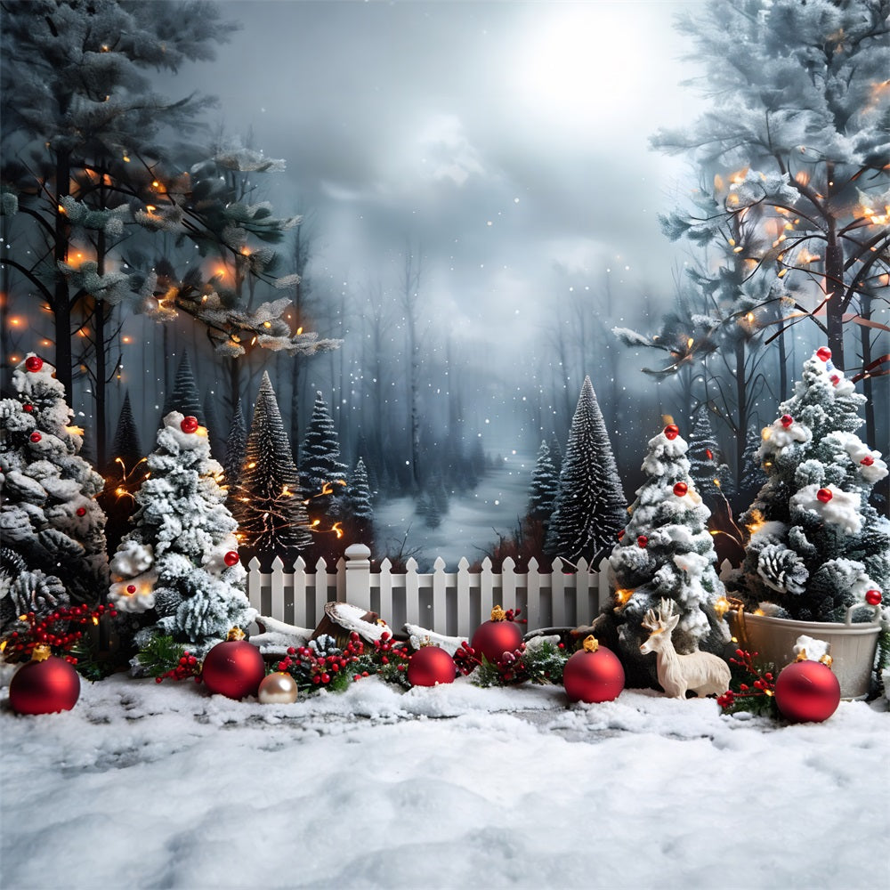 Christmas Enchanted Winter Forest Scene Backdrop UK RR7-704