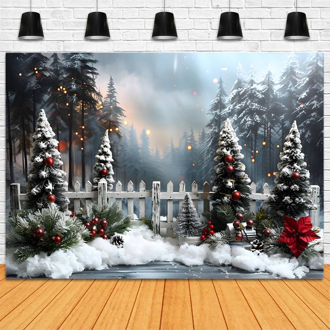 Christmas Tranquil Snowy Forest Backdrop UK RR7-705