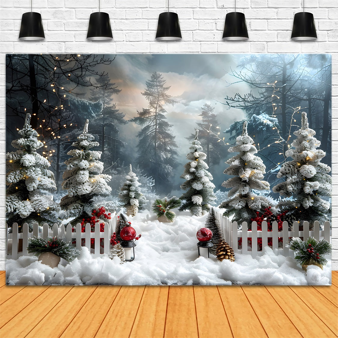 Christmas Winter Forest Wonderland Backdrop UK RR7-706