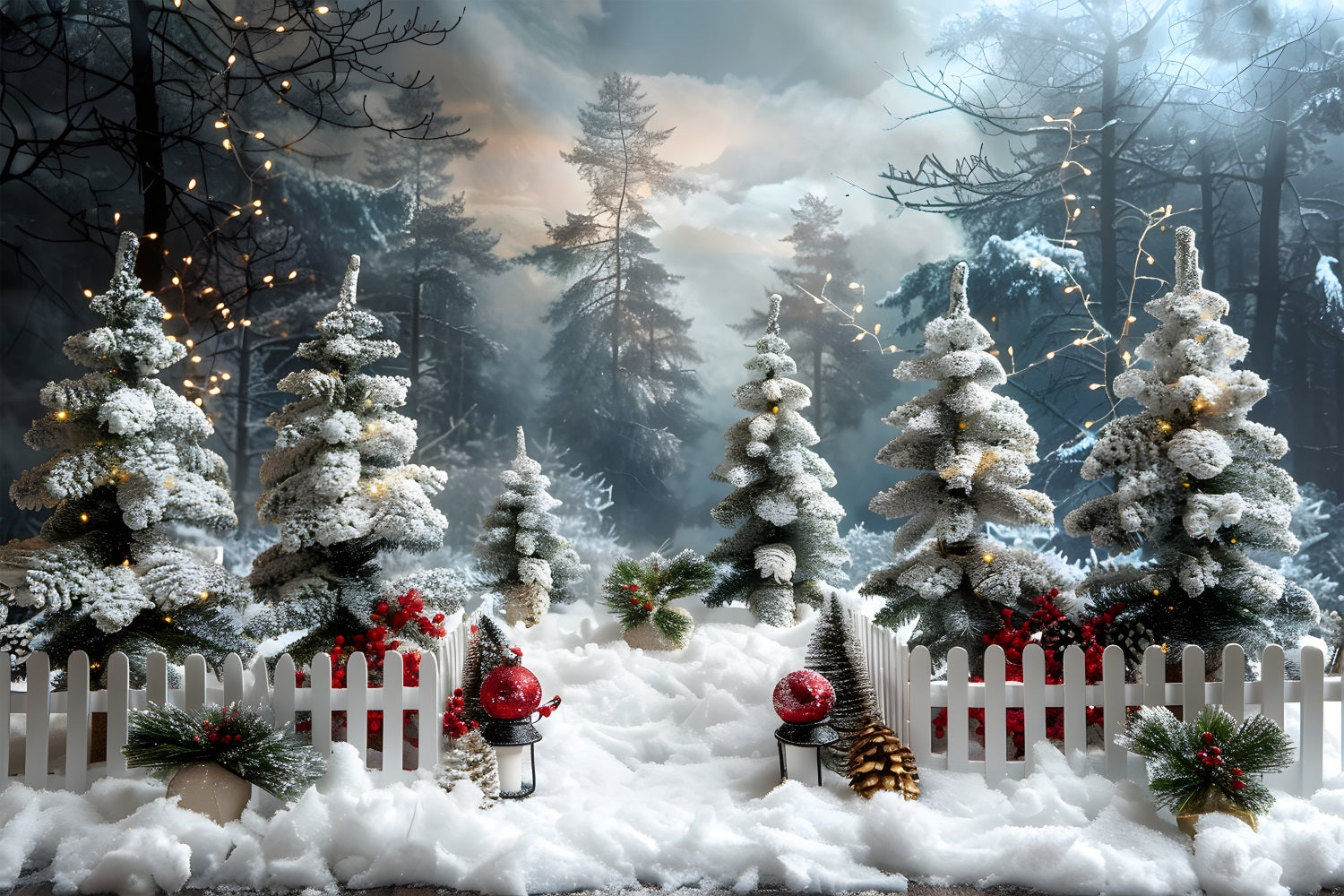 Christmas Winter Forest Wonderland Backdrop UK RR7-706