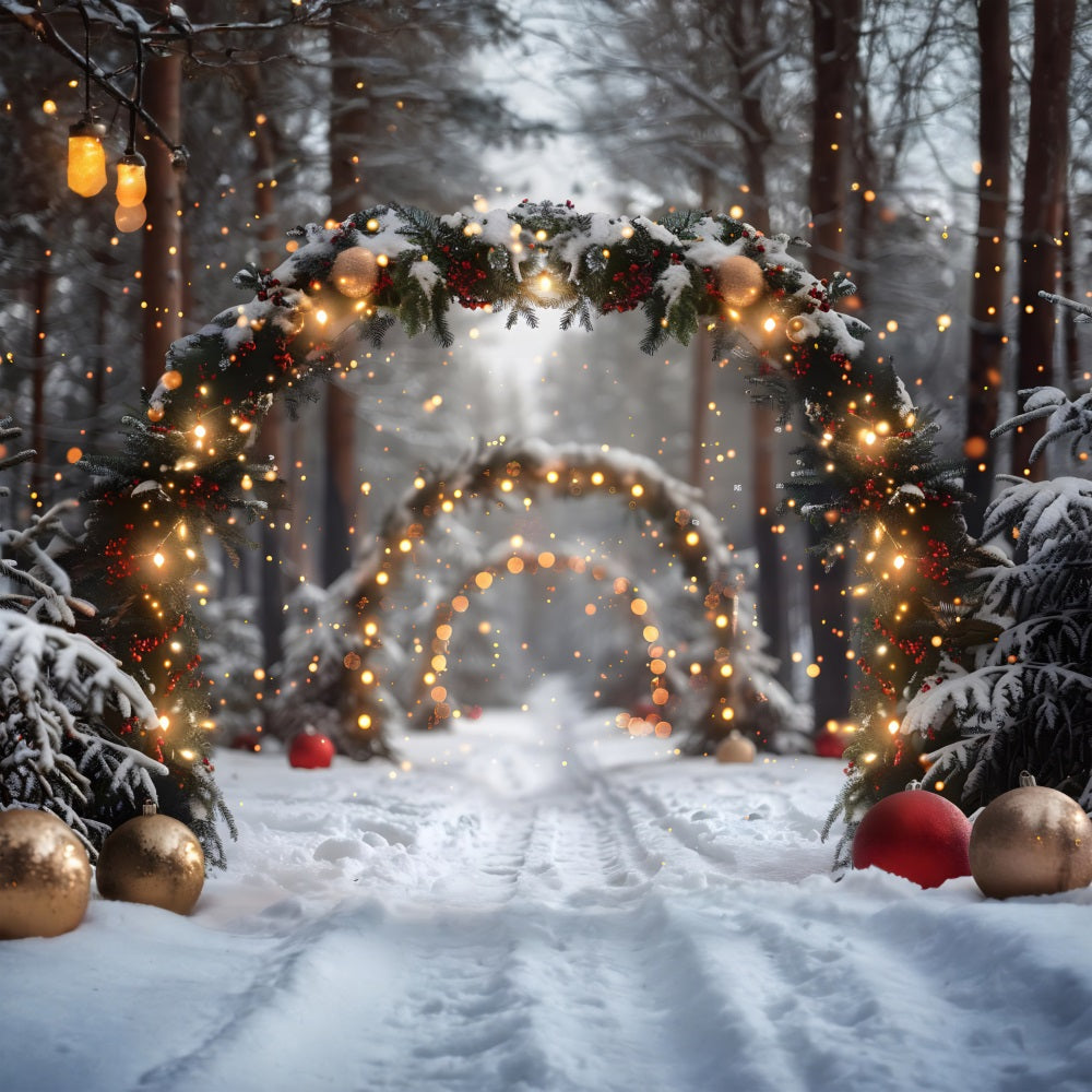 Christmas Snowy Forest Archway Backdrop UK RR7-708