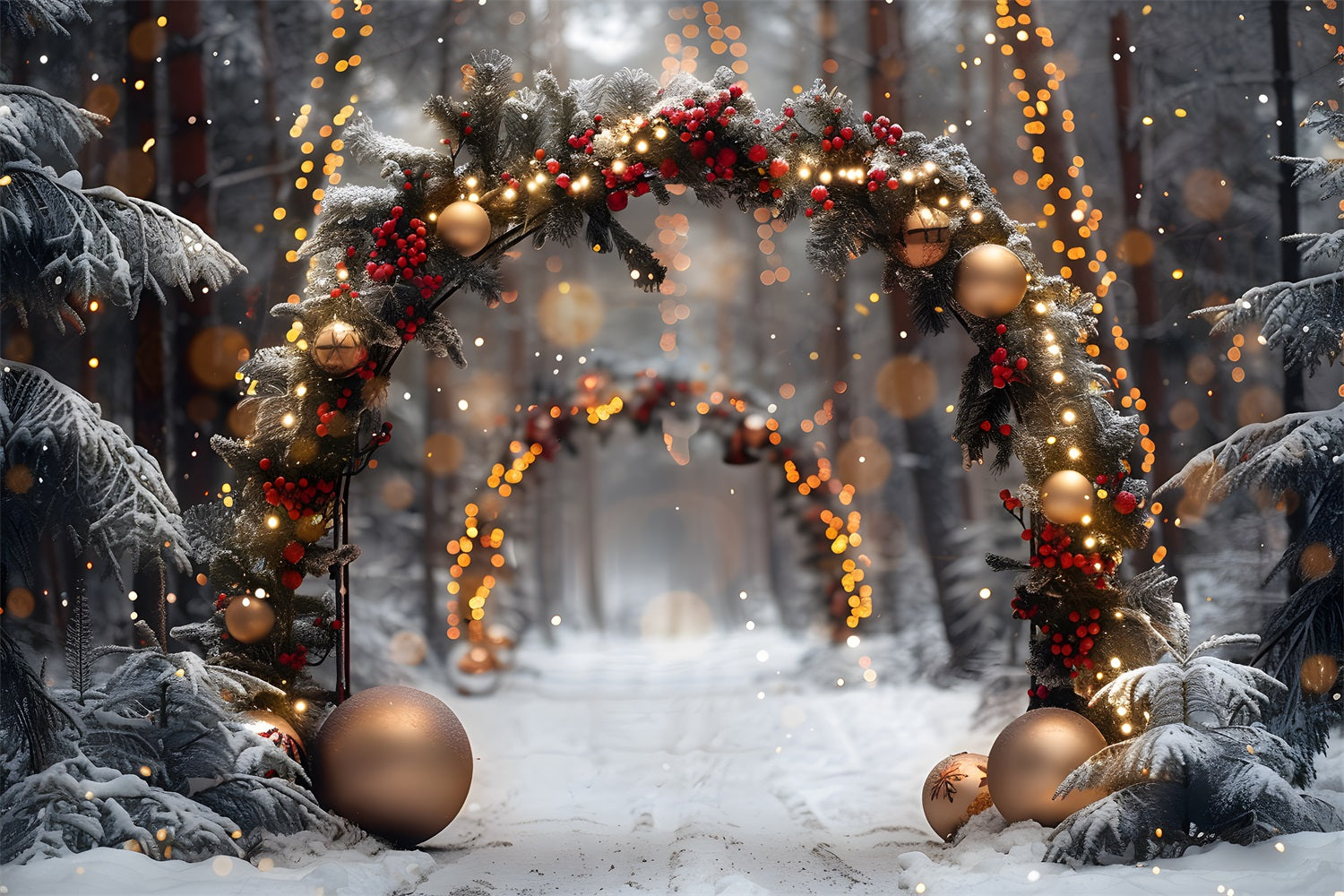 Christmas Enchanted Forest Archway Backdrop UK RR7-709