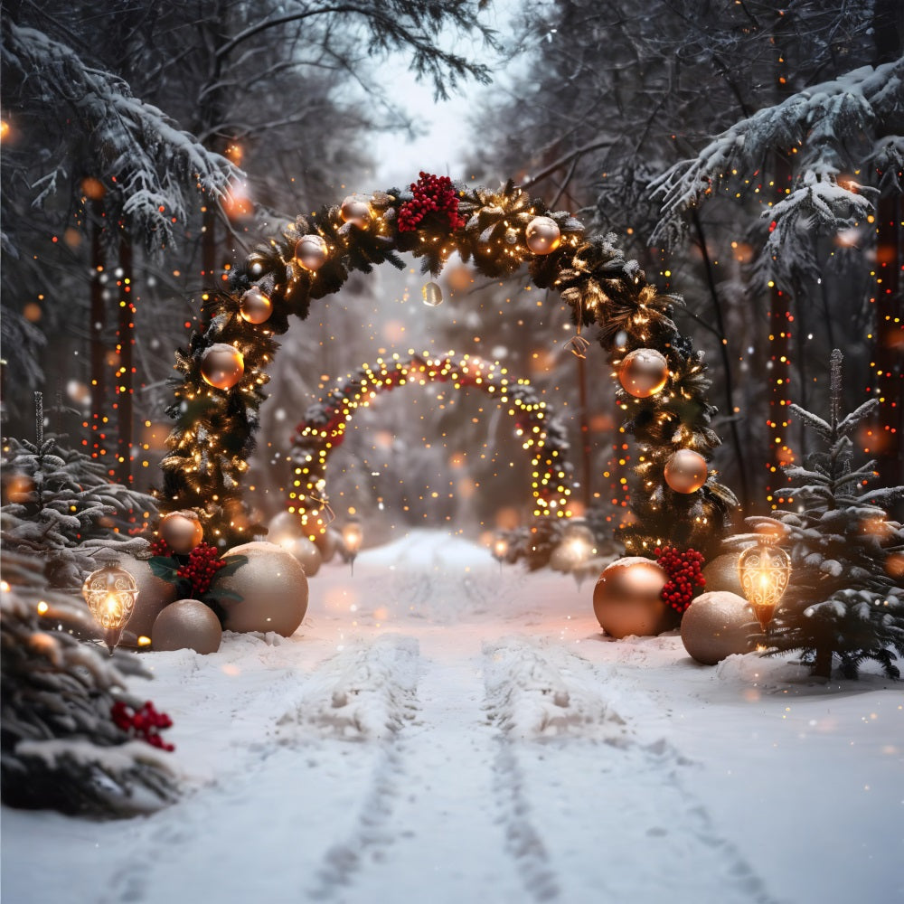 Christmas Sparkling Forest Archway Backdrop UK RR7-710