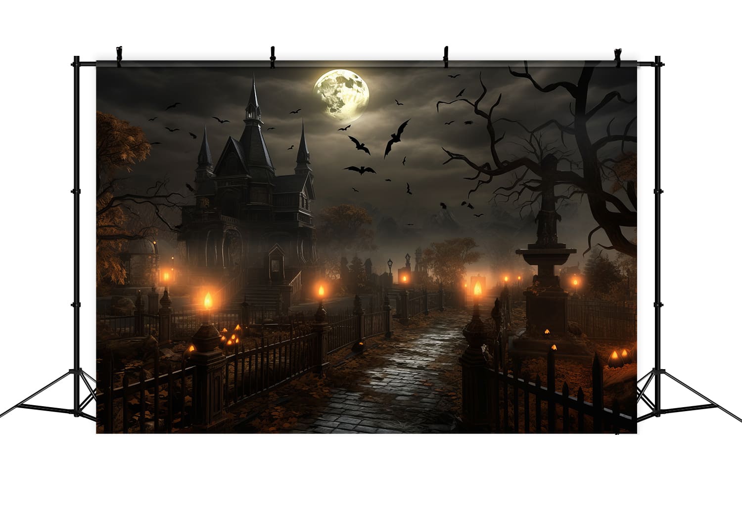 Halloween Spooky Night Evil Pumpkin Backdrop UK RR7-73