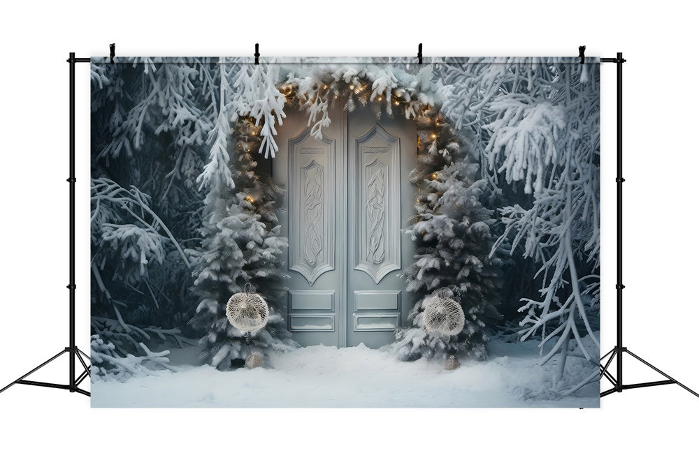 Frozen Fir Tree Christmas Wreath Door Backdrop UK RR7-736