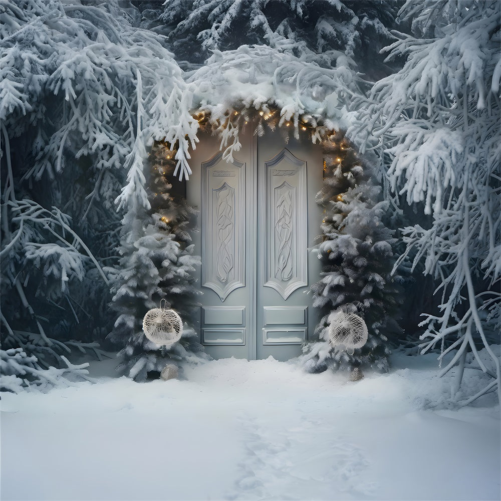 Frozen Fir Tree Christmas Wreath Door Backdrop UK RR7-736