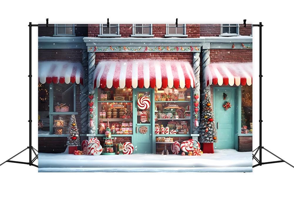 Candy Store Snowflake Christmas Backdrop UK RR7-737