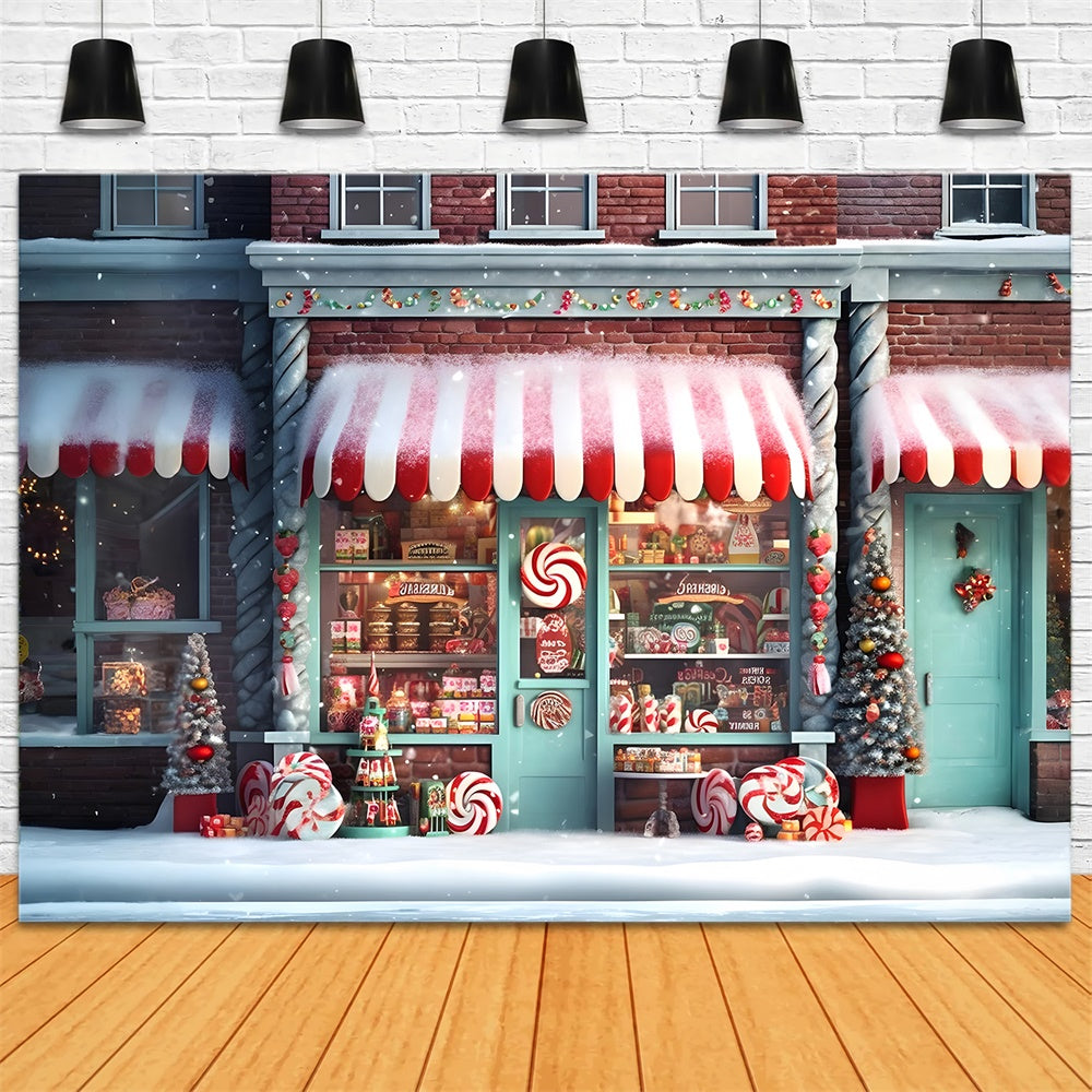 Candy Store Snowflake Christmas Backdrop UK RR7-737