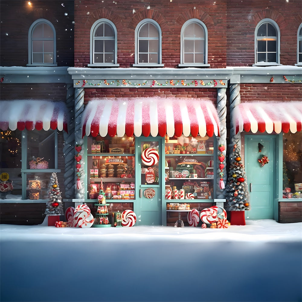 Candy Store Snowflake Christmas Backdrop UK RR7-737