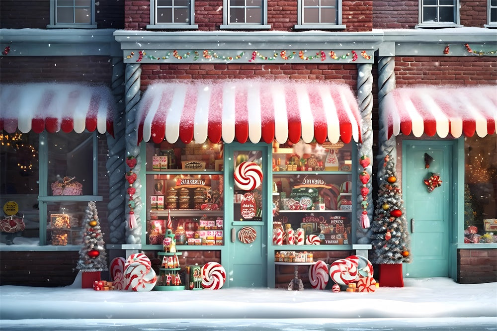 Candy Store Snowflake Christmas Backdrop UK RR7-737