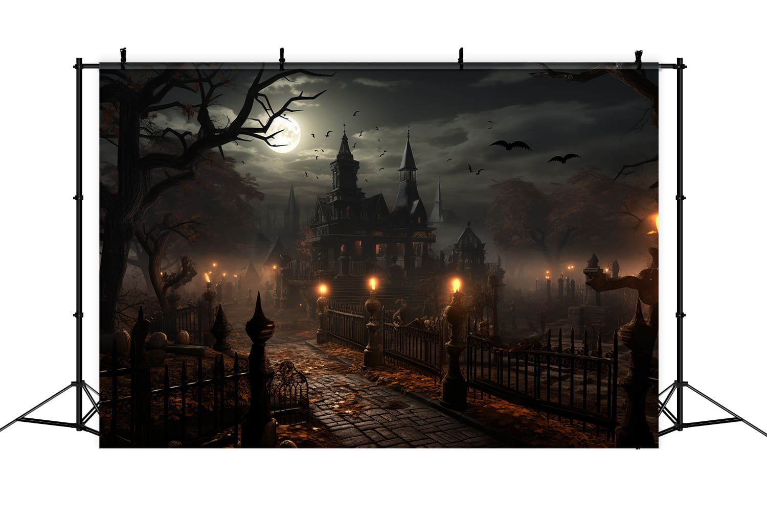 Spooky Halloween Night Lanterns Backdrop UK RR7-74