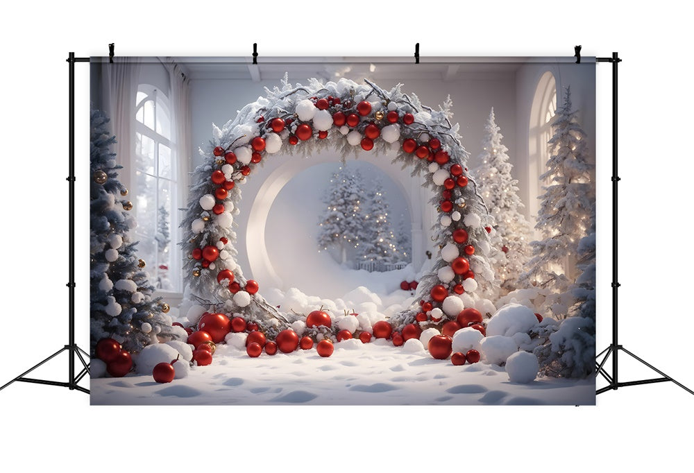 Christmas Balls Wreath Photography Backdrop UK RR7-742