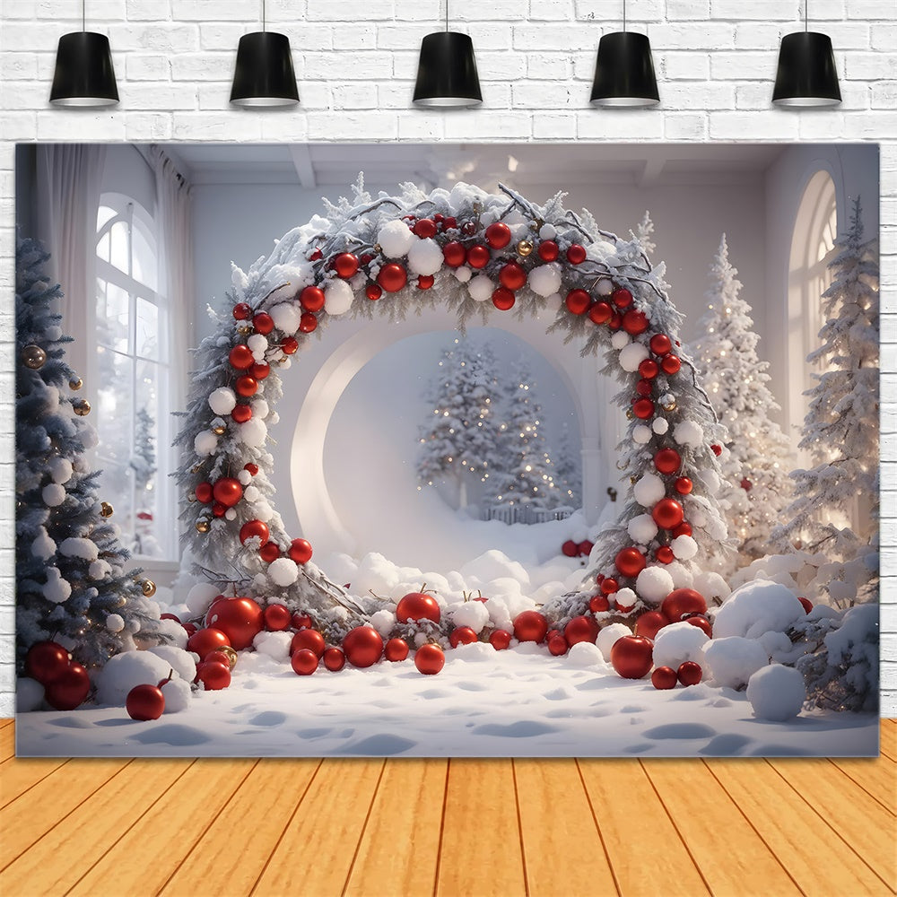 Christmas Balls Wreath Photography Backdrop UK RR7-742