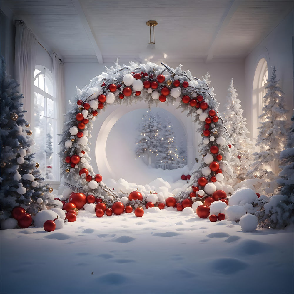 Christmas Balls Wreath Photography Backdrop UK RR7-742