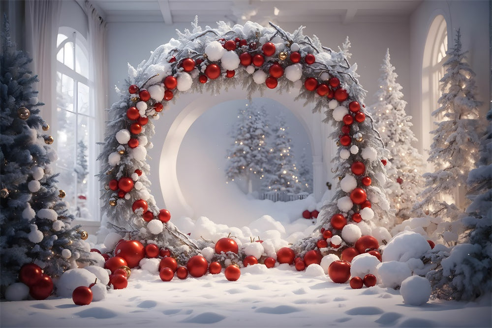 Christmas Balls Wreath Photography Backdrop UK RR7-742