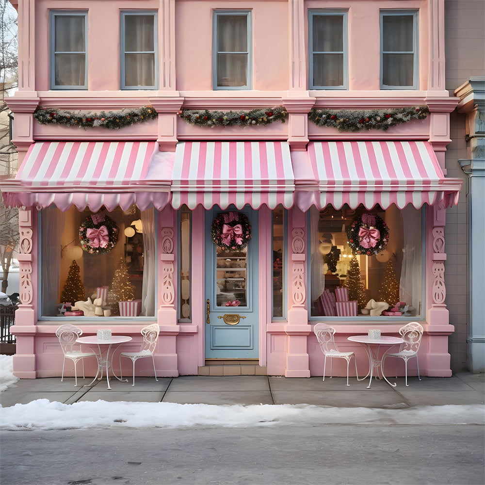 Pink Christmas Shop Photography Backdrop UK RR7-764