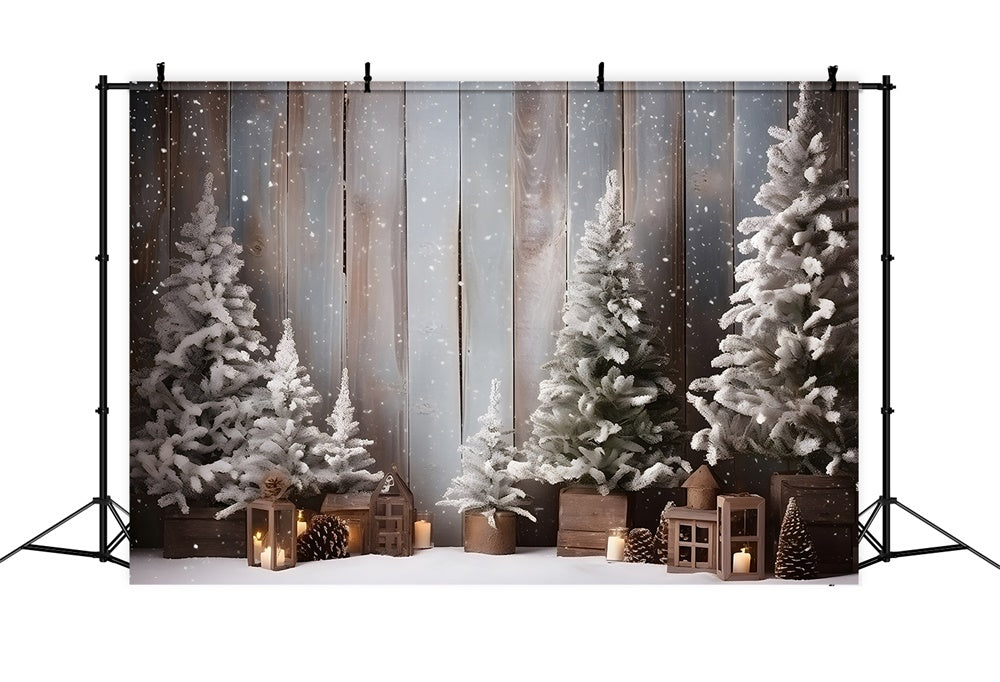 Christmas Tree Snowflake Wood Backdrop UK RR7-781