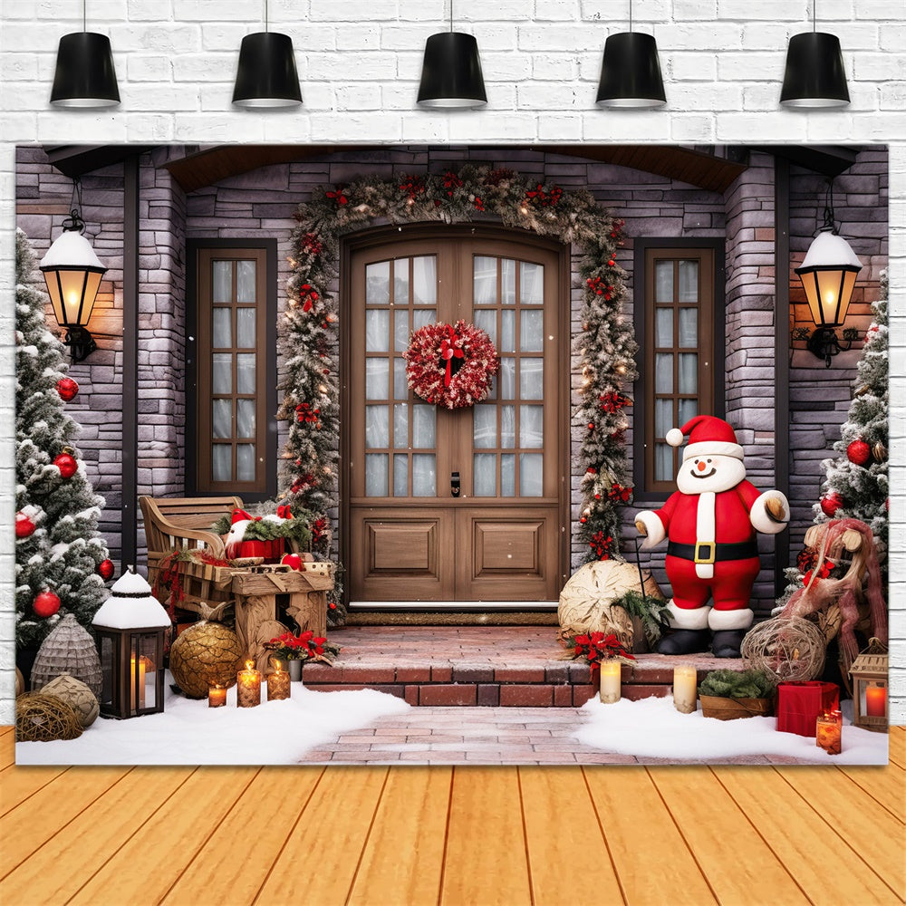 Christmas Door Wreath Santa Claus Backdrop UK RR7-808