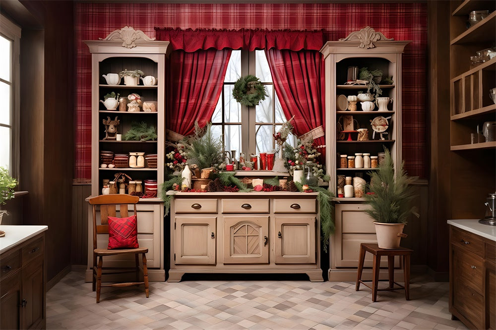 Christmas Kitchen Window Shelf Backdrop UK RR7-809