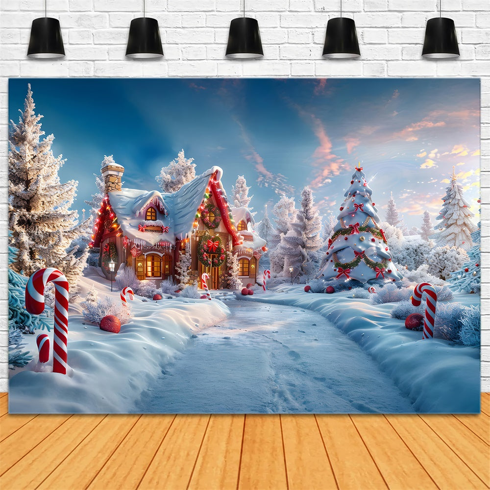 Christmas Wonderland Candy House Backdrop UK RR7-816