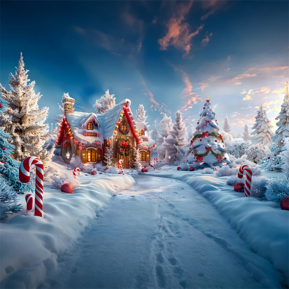 Christmas Wonderland Candy House Backdrop UK RR7-816