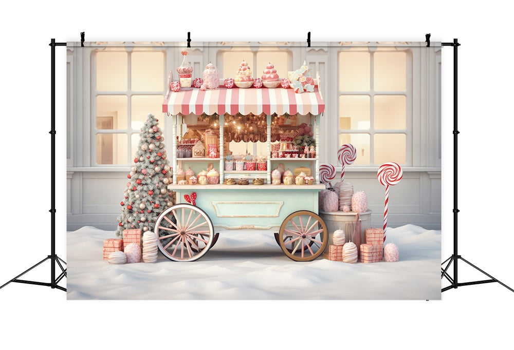 Christmas Candy Cart Photography Backdrop UK RR7-819