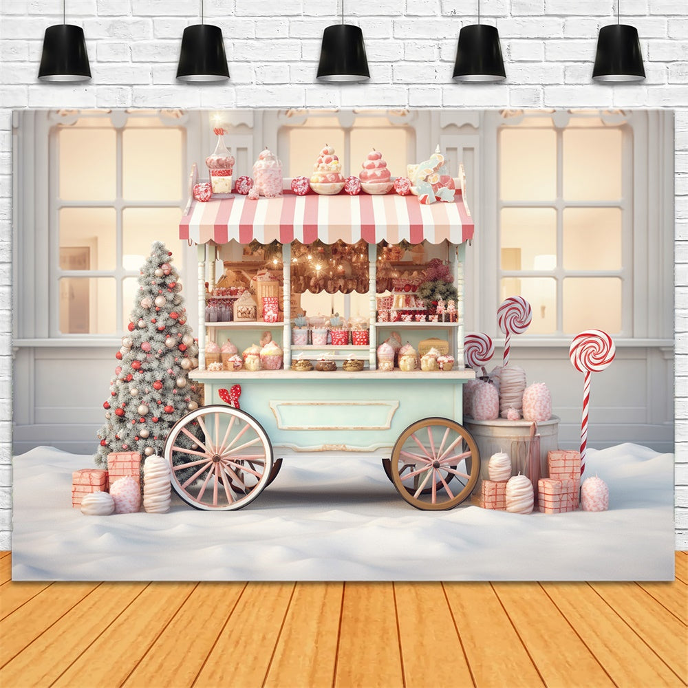 Christmas Candy Cart Photography Backdrop UK RR7-819