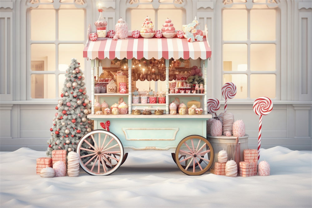 Christmas Candy Cart Photography Backdrop UK RR7-819