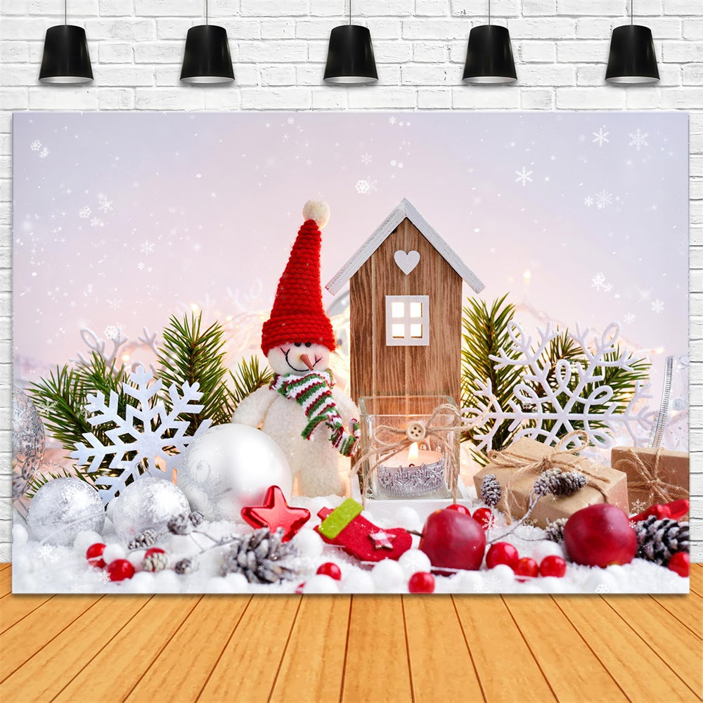 Christmas Balls Snowman Photography Backdrop UK RR7-830