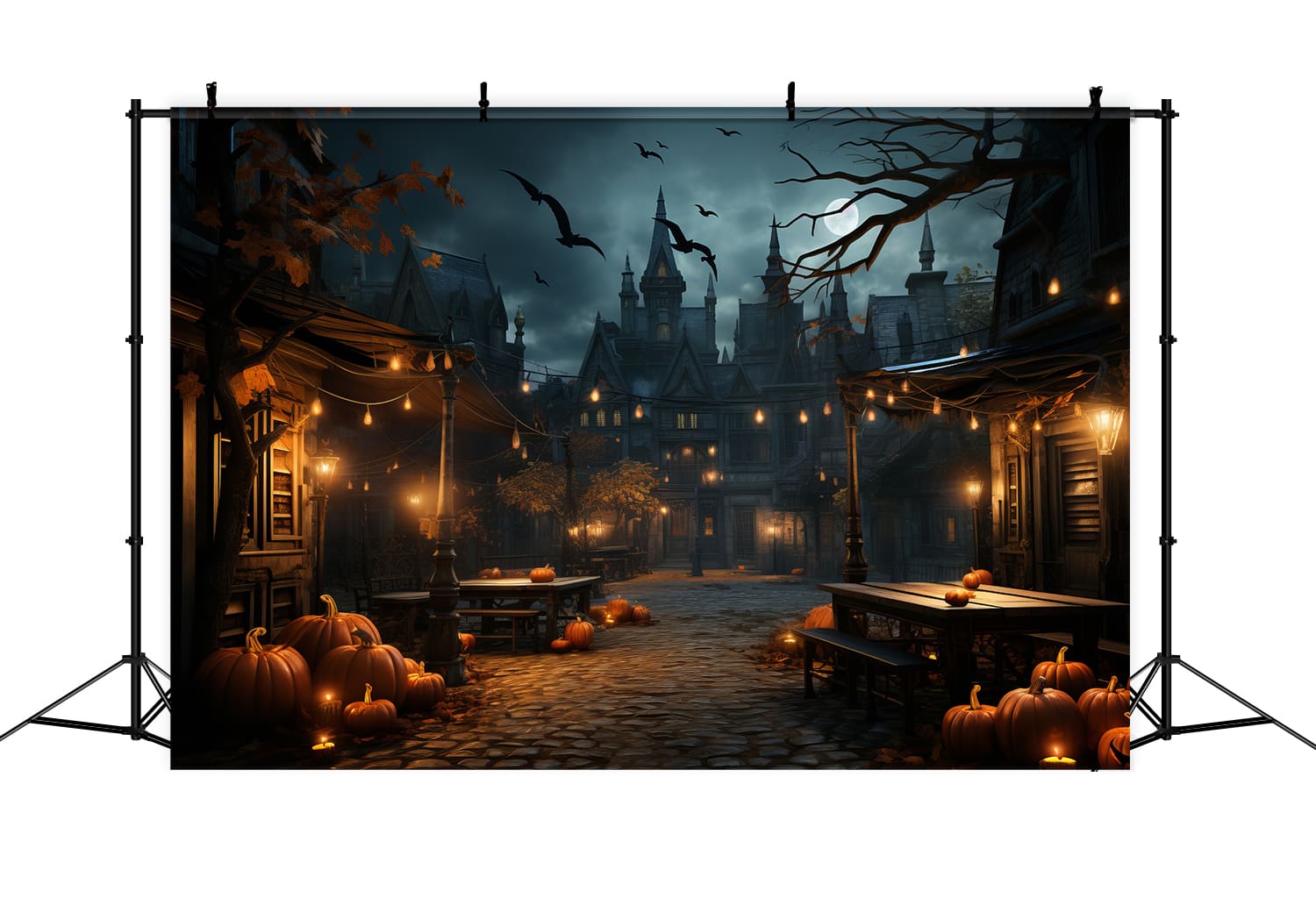 Halloween Night Pumpkin Lanterns Backdrop UK RR7-86