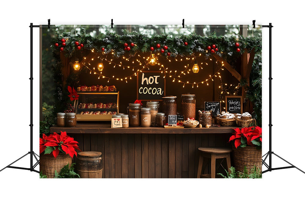 Christmas Hot Cocoa String Lights Backdrop UK RR8-114