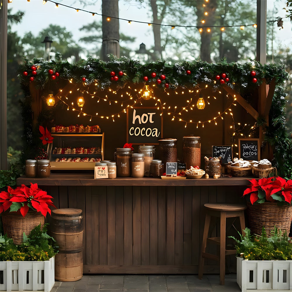 Christmas Hot Cocoa String Lights Backdrop UK RR8-114