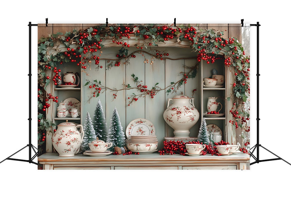 Christmas Kitchen Cupboard Photography Backdrop UK RR8-116