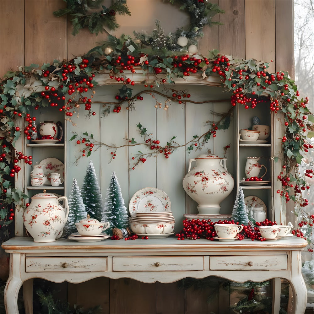 Christmas Kitchen Cupboard Photography Backdrop UK RR8-116