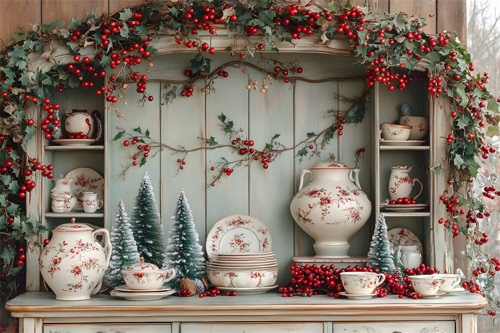 Christmas Kitchen Cupboard Photography Backdrop UK RR8-116