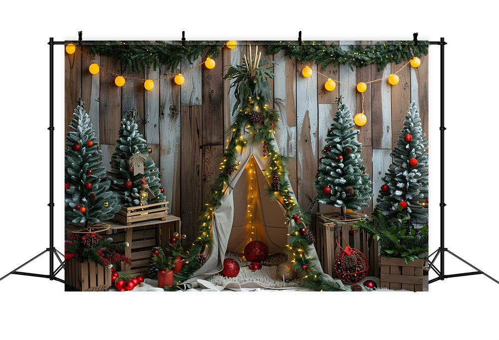 Glowing Lights Tiny Tent Christmas Backdrop UK RR8-12