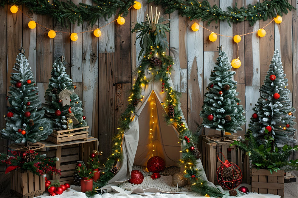 Glowing Lights Tiny Tent Christmas Backdrop UK RR8-12